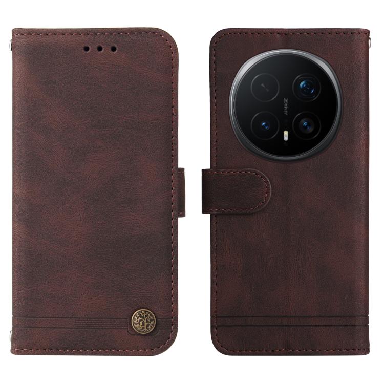 For Honor Magic8 Pro Skin Feel Life Tree Metal Button Leather Phone Case