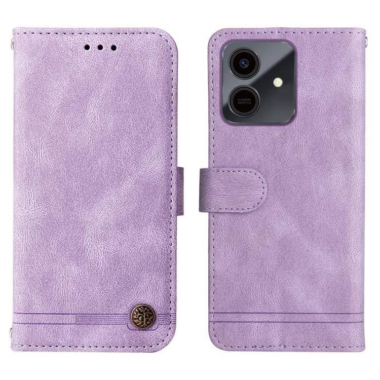 For Honor Play10 4G Skin Feel Life Tree Metal Button Leather Phone Case