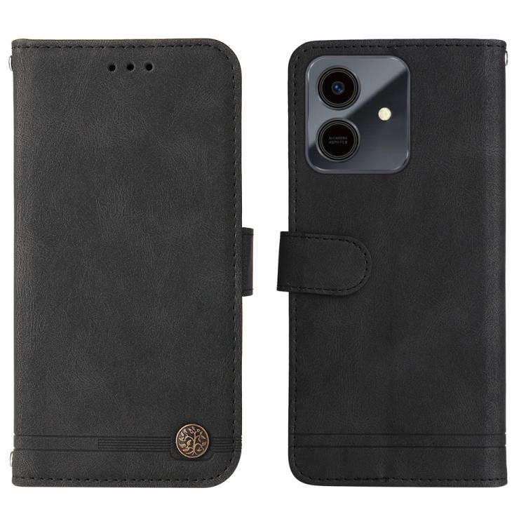 For Honor Play10 4G Skin Feel Life Tree Metal Button Leather Phone Case