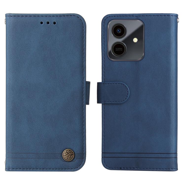 For Honor Play10 4G Skin Feel Life Tree Metal Button Leather Phone Case