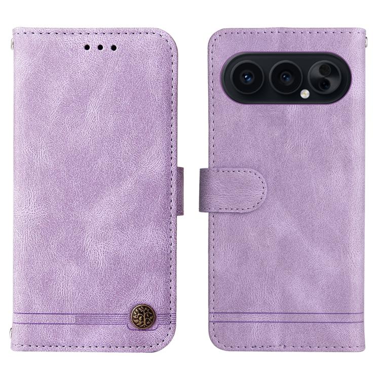 For Honor 500 / 500 Pro Global 155.8mm Skin Feel Life Tree Metal Button Leather Phone Case