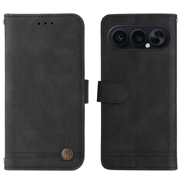 For Honor 500 / 500 Pro Global 155.8mm Skin Feel Life Tree Metal Button Leather Phone Case