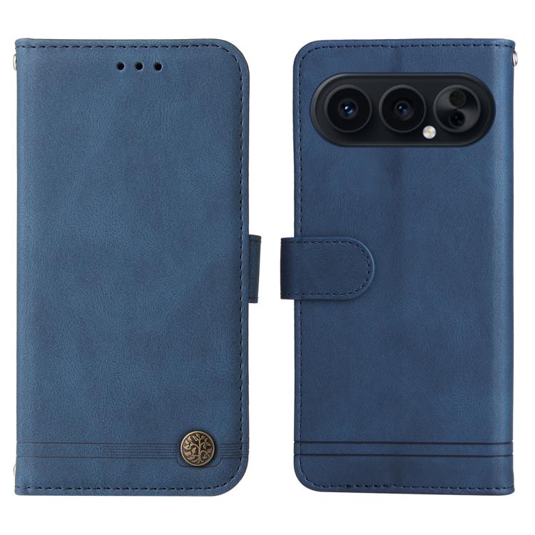 For Honor 500 / 500 Pro Global 155.8mm Skin Feel Life Tree Metal Button Leather Phone Case