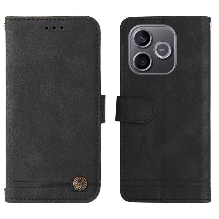For Honor 600 Lite Global Skin Feel Life Tree Metal Button Leather Phone Case