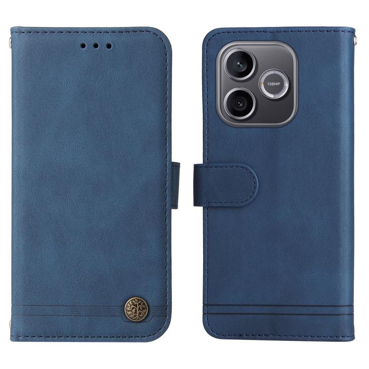 For Honor 600 Lite Global Skin Feel Life Tree Metal Button Leather Phone Case