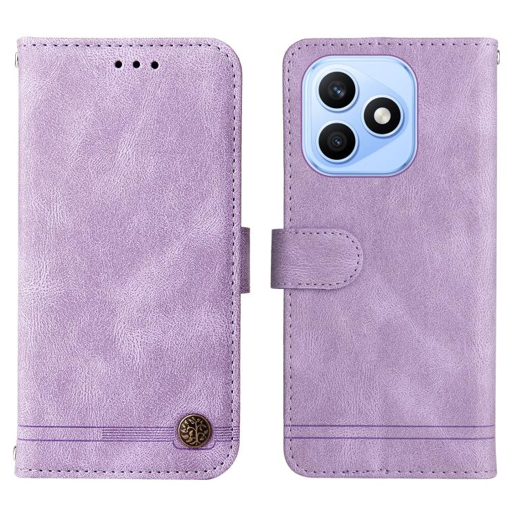 For Honor X8d 4G Skin Feel Life Tree Metal Button Leather Phone Case