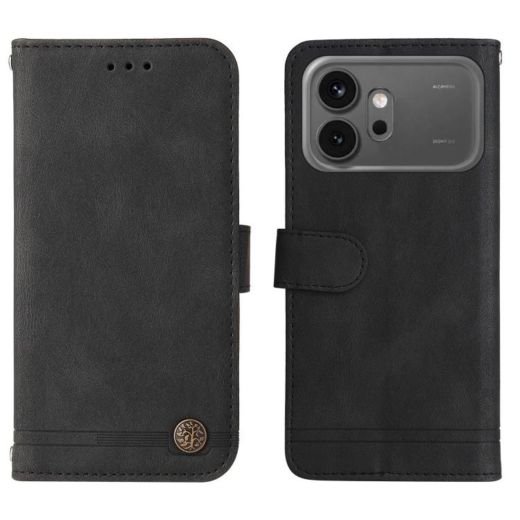 For Honor 600 Global / 600 Pro Global Skin Feel Life Tree Metal Button Leather Phone Case