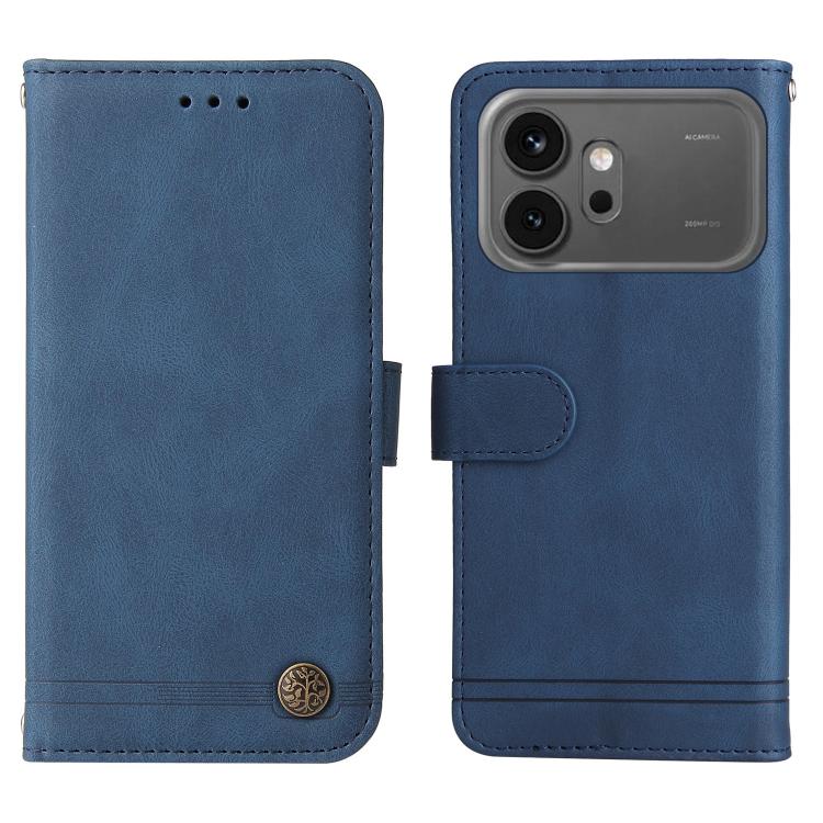 For Honor 600 Global / 600 Pro Global Skin Feel Life Tree Metal Button Leather Phone Case