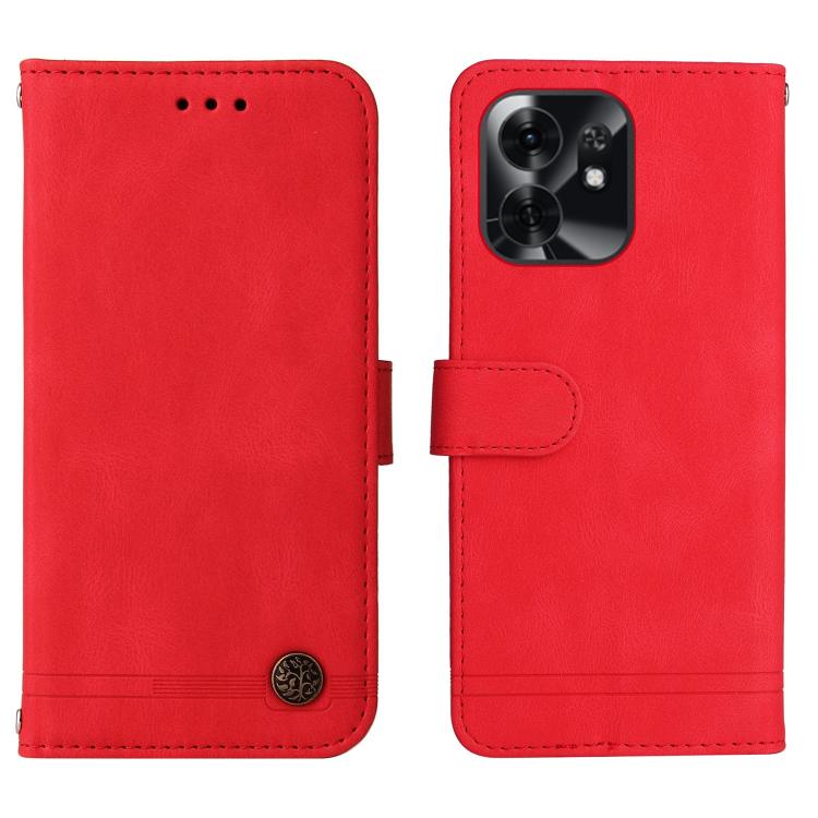 For Honor X6d 5G / Play 60A 5G Skin Feel Life Tree Metal Button Leather Phone Case