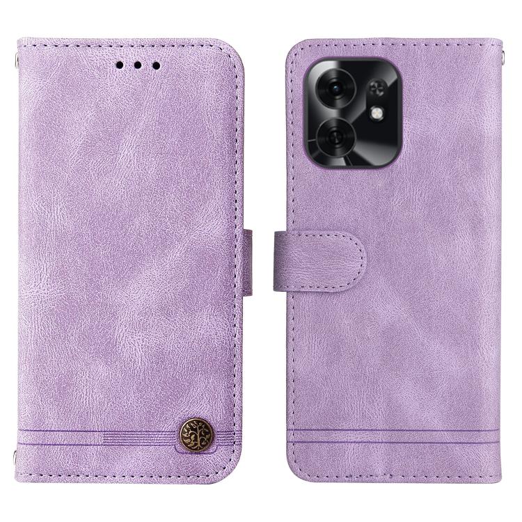 For Honor X6d 5G / Play 60A 5G Skin Feel Life Tree Metal Button Leather Phone Case