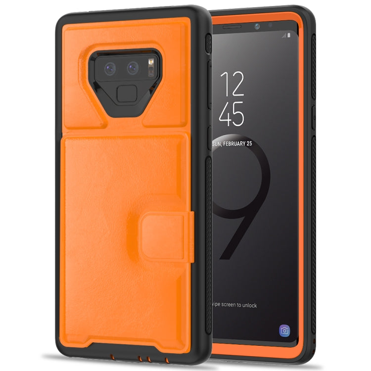 For Samsung Galaxy Note 9 Shockproof PC + TPU + PU Leather Protective Case with Holder & Card Slot & Wallet
