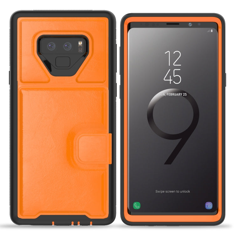 For Samsung Galaxy Note 9 Shockproof PC + TPU + PU Leather Protective Case with Holder & Card Slot & Wallet
