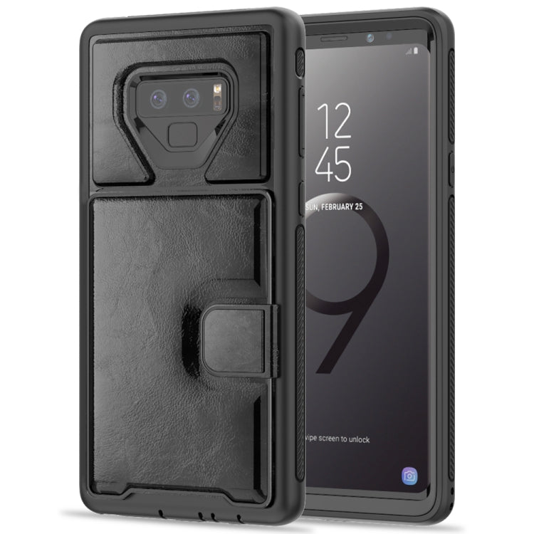 For Samsung Galaxy Note 9 Shockproof PC + TPU + PU Leather Protective Case with Holder & Card Slot & Wallet