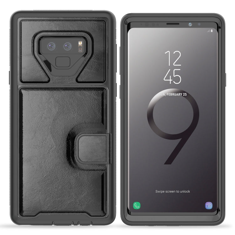 For Samsung Galaxy Note 9 Shockproof PC + TPU + PU Leather Protective Case with Holder & Card Slot & Wallet