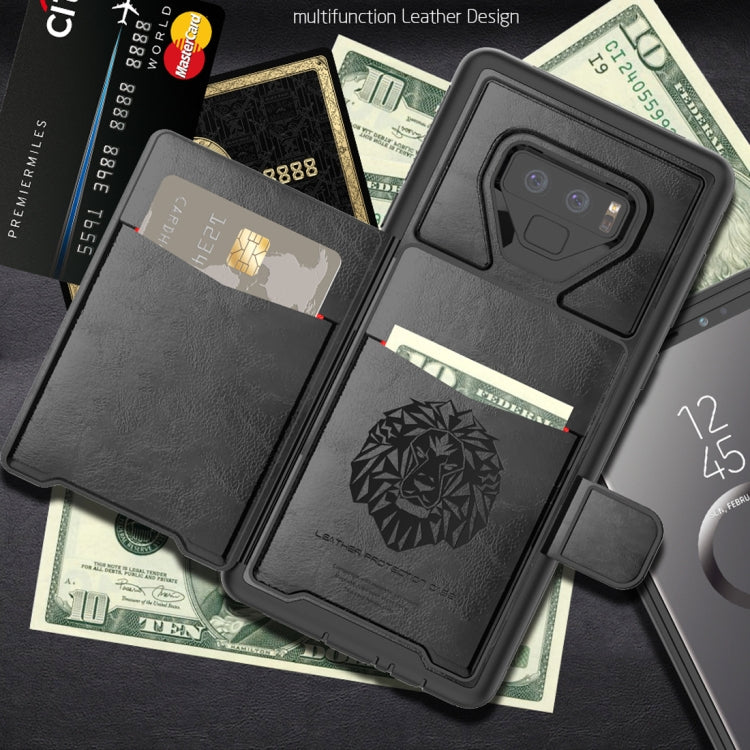For Samsung Galaxy Note 9 Shockproof PC + TPU + PU Leather Protective Case with Holder & Card Slot & Wallet