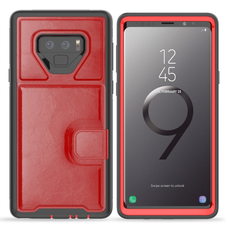 For Samsung Galaxy Note 9 Shockproof PC + TPU + PU Leather Protective Case with Holder & Card Slot & Wallet