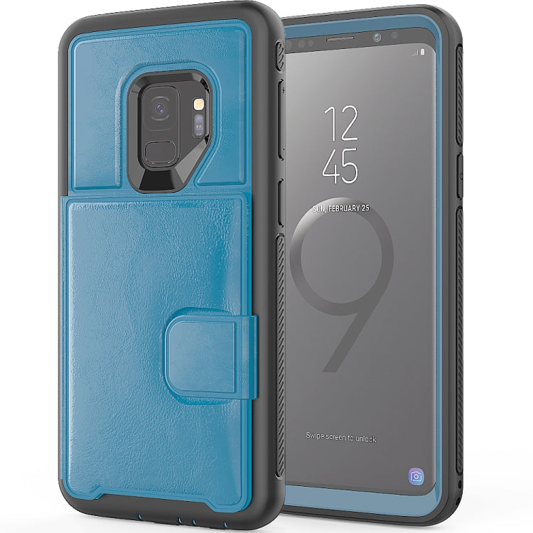 For Samsung Galaxy S9 Shockproof PC + TPU + PU Leather Protective Case with Holder & Card Slot & Wallet