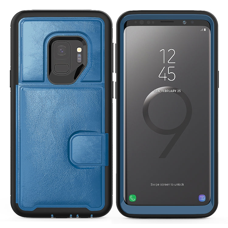 For Samsung Galaxy S9 Shockproof PC + TPU + PU Leather Protective Case with Holder & Card Slot & Wallet