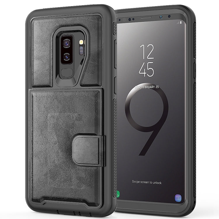For Samsung Galaxy S9+ Shockproof PC + TPU + PU Leather Protective Case with Holder & Card Slot & Wallet