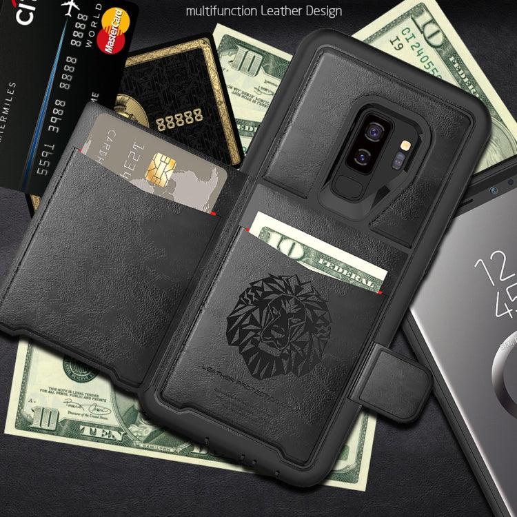 For Samsung Galaxy S9+ Shockproof PC + TPU + PU Leather Protective Case with Holder & Card Slot & Wallet