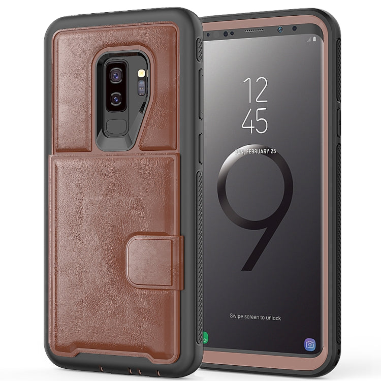 For Samsung Galaxy S9+ Shockproof PC + TPU + PU Leather Protective Case with Holder & Card Slot & Wallet