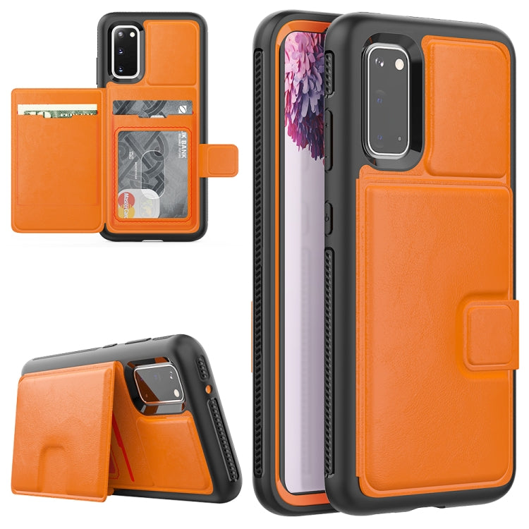 For Samsung Galaxy S20 Shockproof PC + TPU + PU Leather Protective Case with Holder & Card Slot & Wallet