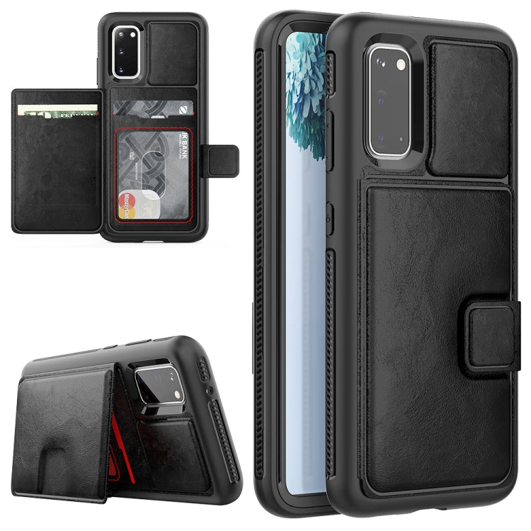 For Samsung Galaxy S20 Shockproof PC + TPU + PU Leather Protective Case with Holder & Card Slot & Wallet