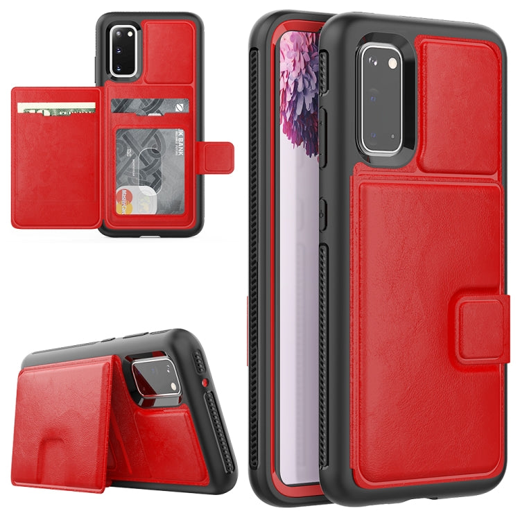 For Samsung Galaxy S20 Shockproof PC + TPU + PU Leather Protective Case with Holder & Card Slot & Wallet