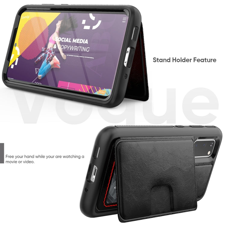 For Samsung Galaxy S20 Shockproof PC + TPU + PU Leather Protective Case with Holder & Card Slot & Wallet
