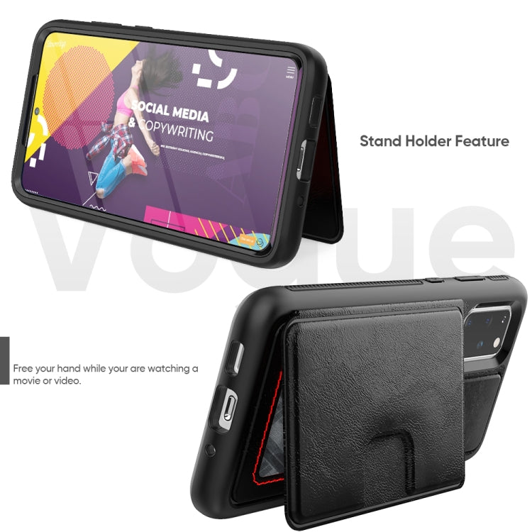 For Samsung Galaxy S20+ Shockproof PC + TPU + PU Leather Protective Case with Holder & Card Slot & Wallet