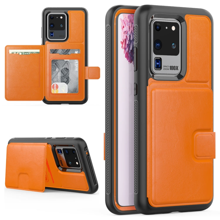 For Samsung Galaxy S20 Ultra Shockproof PC + TPU + PU Leather Protective Case with Holder & Card Slot & Wallet