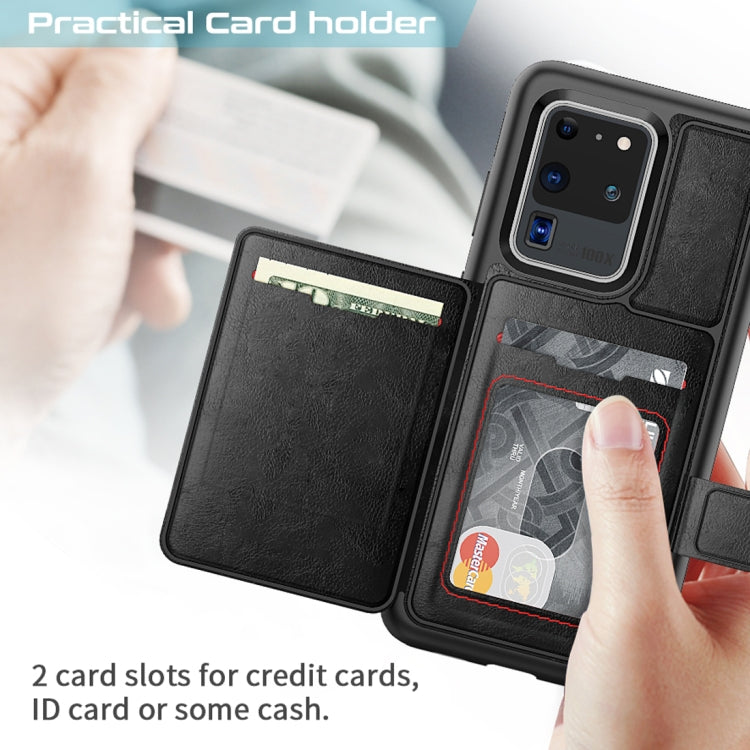 For Samsung Galaxy S20 Ultra Shockproof PC + TPU + PU Leather Protective Case with Holder & Card Slot & Wallet