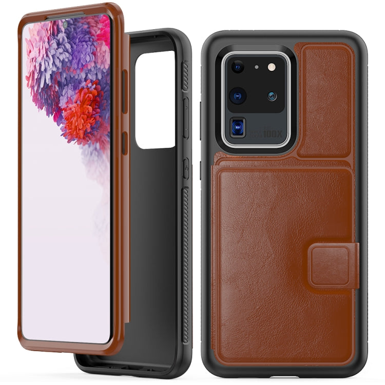 For Samsung Galaxy S20 Ultra Shockproof PC + TPU + PU Leather Protective Case with Holder & Card Slot & Wallet