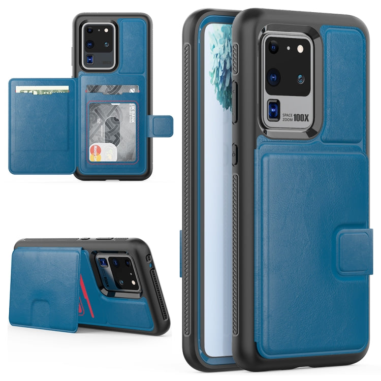 For Samsung Galaxy S20 Ultra Shockproof PC + TPU + PU Leather Protective Case with Holder & Card Slot & Wallet