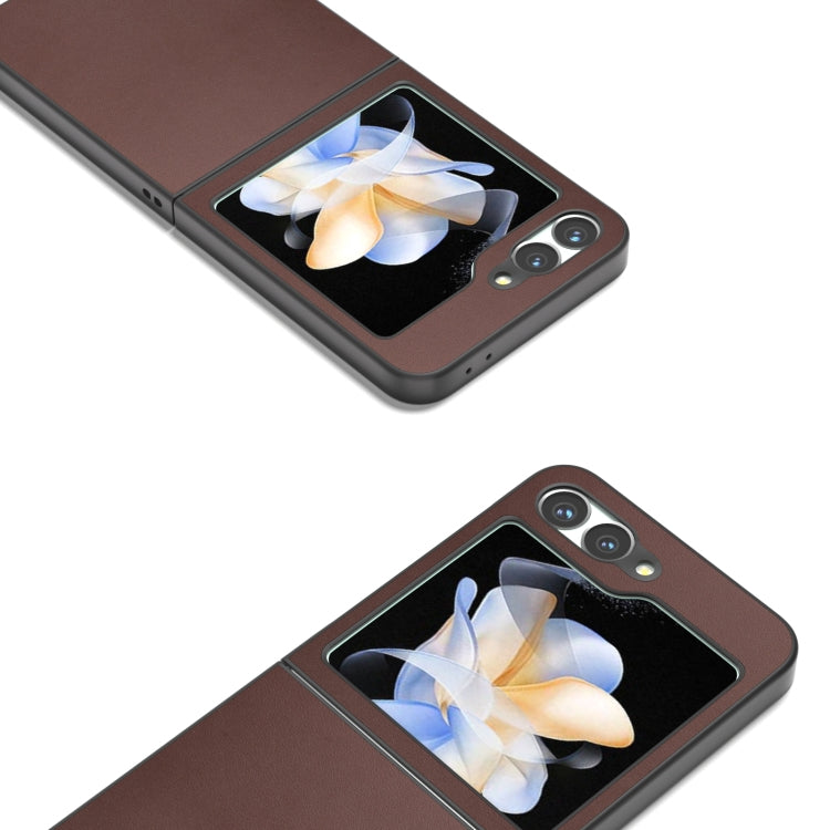 For Samsung Galaxy Z Flip6 / Flip7 FE ABEEL Genuine Leather Xiaoya Series Phone Case