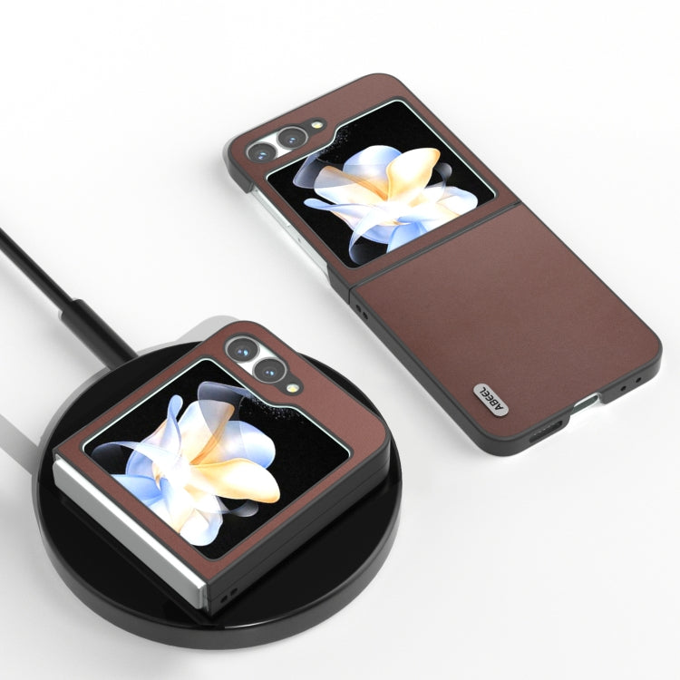 For Samsung Galaxy Z Flip6 / Flip7 FE ABEEL Genuine Leather Xiaoya Series Phone Case