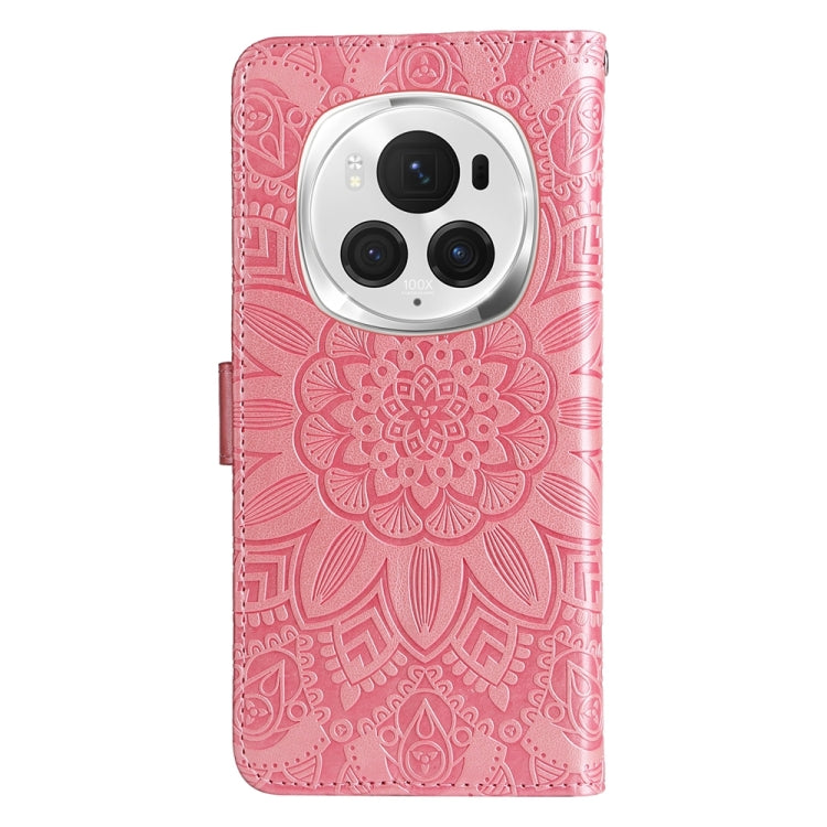 For Honor Magic6 Pro Embossed Sunflower Leather Phone Case