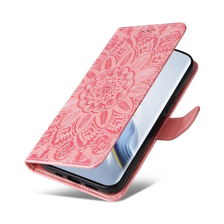 For Honor Magic6 Pro Embossed Sunflower Leather Phone Case