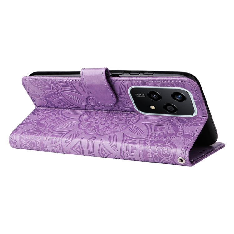 For Honor 200 Lite Global Embossed Sunflower Leather Phone Case
