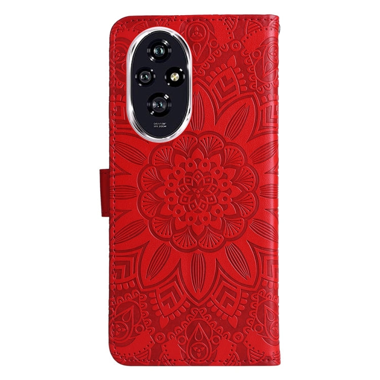 For Honor 200 Embossed Sunflower Leather Phone Case