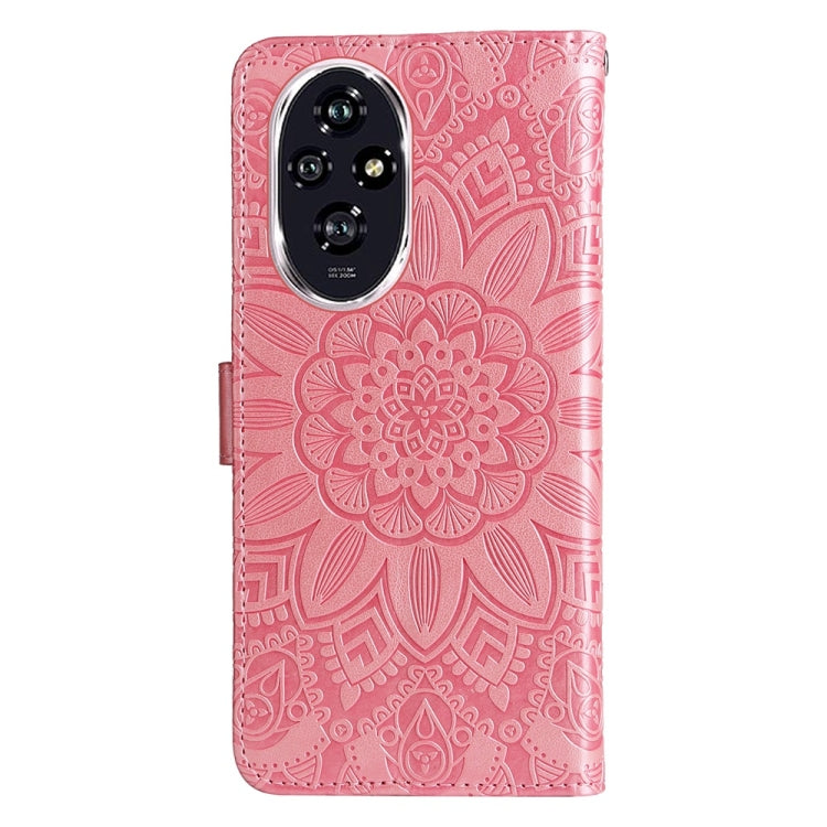 For Honor 200 Embossed Sunflower Leather Phone Case