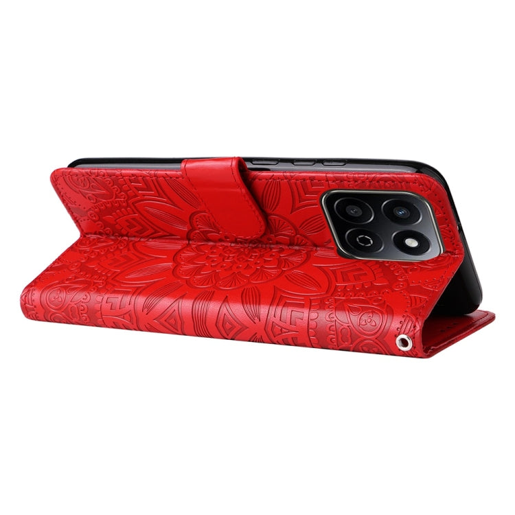 For Honor Play 60 Plus Embossed Sunflower Leather Phone Case
