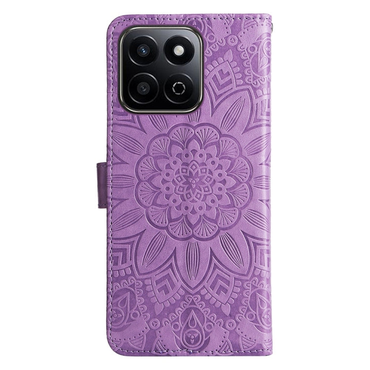 For Honor Play 60 Plus Embossed Sunflower Leather Phone Case