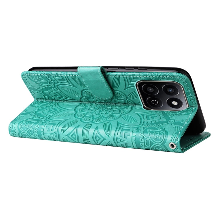 For Honor Play 60 Plus Embossed Sunflower Leather Phone Case