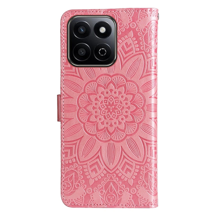 For Honor Play 60 Plus Embossed Sunflower Leather Phone Case
