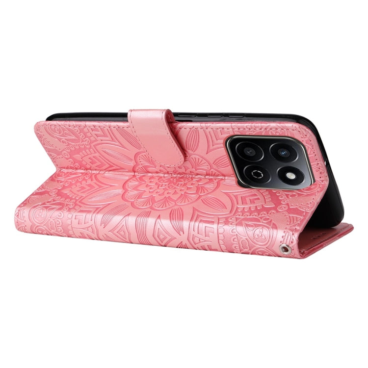 For Honor Play 60 Plus Embossed Sunflower Leather Phone Case