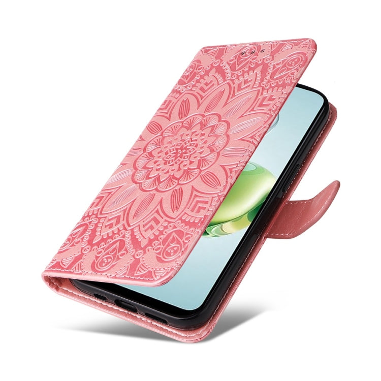 For Honor Play 60 Plus Embossed Sunflower Leather Phone Case