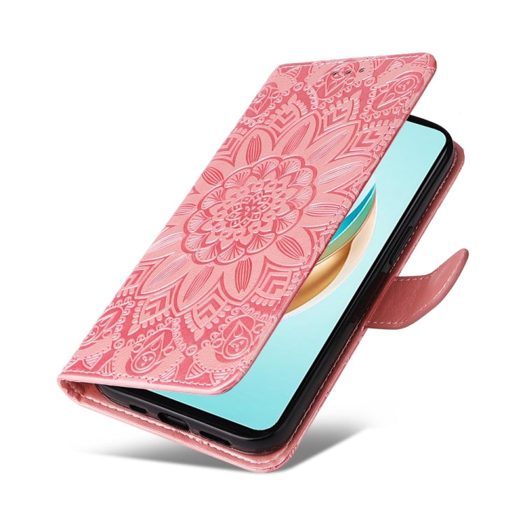 For Honor X6b 4G / X6c 4G / X5b / X5b Plus Embossed Sunflower Leather Phone Case
