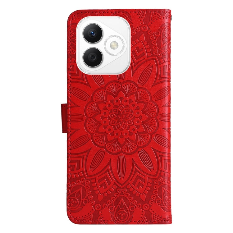 For Honor X60i Embossed Sunflower Leather Phone Case