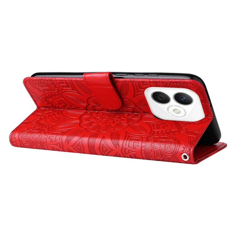 For Honor X60i Embossed Sunflower Leather Phone Case